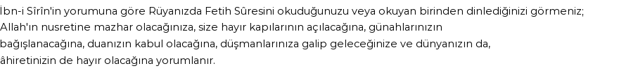 Diyanet'e Göre Rüyada Fetih Suresi Görmek