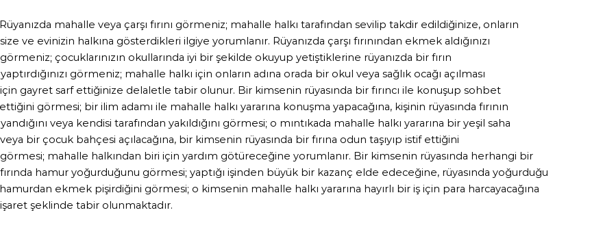 Diyanet'e Göre Rüyada Fırın Görmek