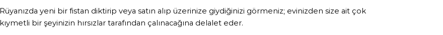 Diyanet'e Göre Rüyada Fistan Görmek