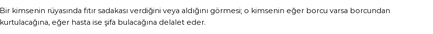 Diyanet'e Göre Rüyada Fıtır Sadakası Görmek