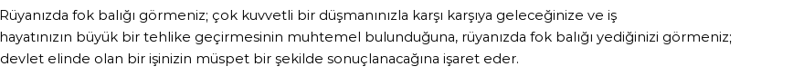 Diyanet'e Göre Rüyada Fok Balığı Görmek