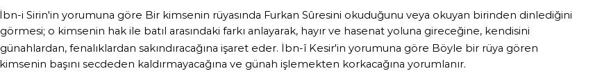 Diyanet'e Göre Rüyada Furkan Suresi Görmek