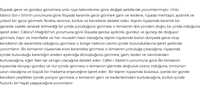 Diyanet'e Göre Rüyada Gece, Gündüz Görmek