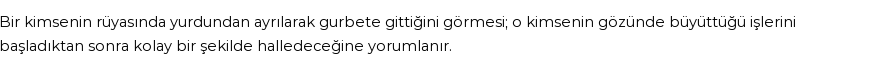 Diyanet'e Göre Rüyada Gurbet Görmek