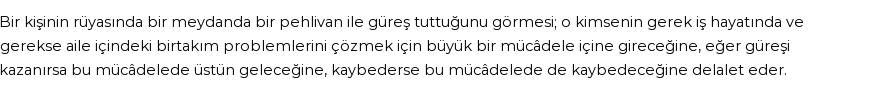 Diyanet'e Göre Rüyada Güreş Görmek