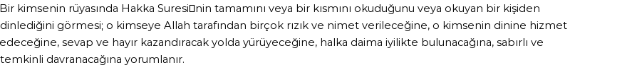 Diyanet'e Göre Rüyada Hakka Suresi Görmek