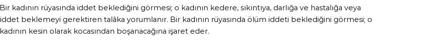 Diyanet'e Göre Rüyada İddet Beklemek Görmek