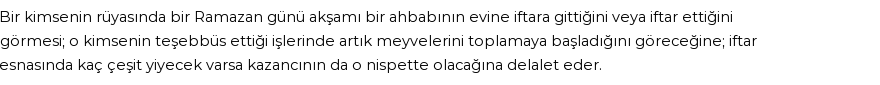 Diyanet'e Göre Rüyada İftar Etmek Görmek