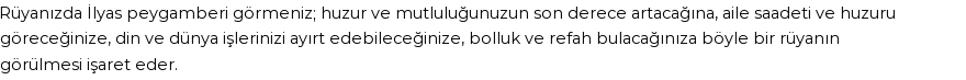 Diyanet'e Göre Rüyada İlyas (a.s.) Görmek