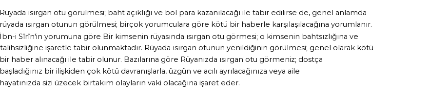 Diyanet'e Göre Rüyada Isırgan Otu Görmek