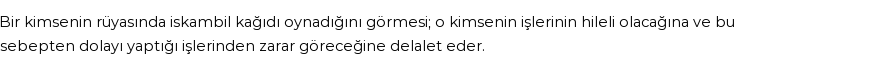 Diyanet'e Göre Rüyada İskambil Görmek