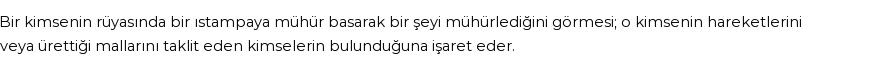 Diyanet'e Göre Rüyada Istampa Görmek