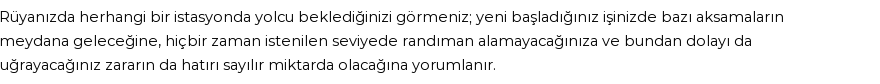 Diyanet'e Göre Rüyada İstasyon Görmek