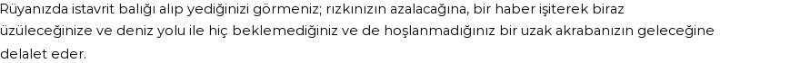 Diyanet'e Göre Rüyada İstavrit Balığı Görmek