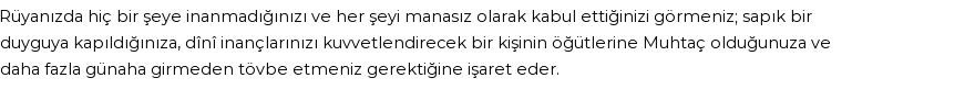 Diyanet'e Göre Rüyada İtikatsizlik Görmek