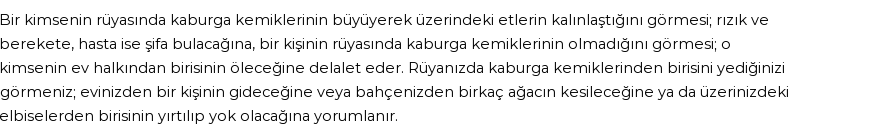 Diyanet'e Göre Rüyada Kaburga Kemiği Görmek