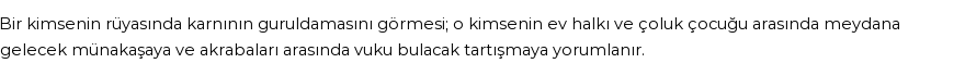 Diyanet'e Göre Rüyada Karın Guruldaması Görmek