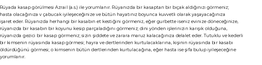 Diyanet'e Göre Rüyada Kasap Görmek