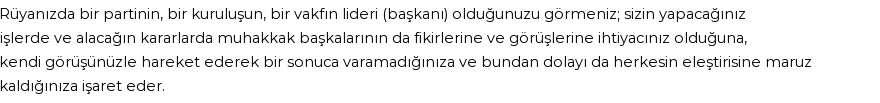 Diyanet'e Göre Rüyada Lider Görmek