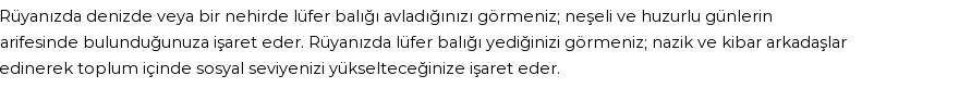 Diyanet'e Göre Rüyada Lüfer Balığı Görmek