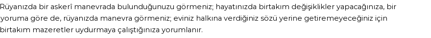 Diyanet'e Göre Rüyada Manevra Görmek