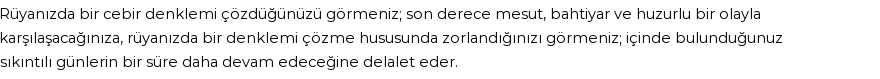 Diyanet'e Göre Rüyada Matematik Denklemi Çözmek Görmek