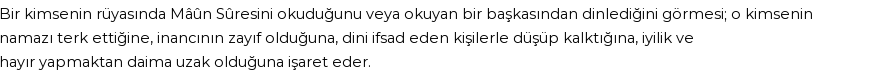 Diyanet'e Göre Rüyada Maun Suresi Görmek