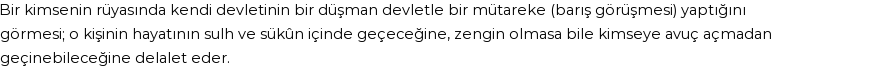 Diyanet'e Göre Rüyada Mütareke Görmek