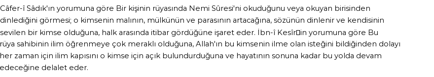 Diyanet'e Göre Rüyada Neml Suresi Görmek