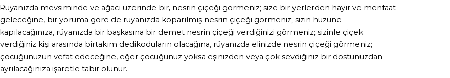 Diyanet'e Göre Rüyada Nesrin Çiçeği Görmek