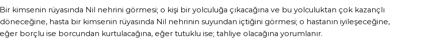 Diyanet'e Göre Rüyada Nil Nehri Görmek