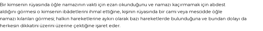 Diyanet'e Göre Rüyada Öğle Namazı Görmek