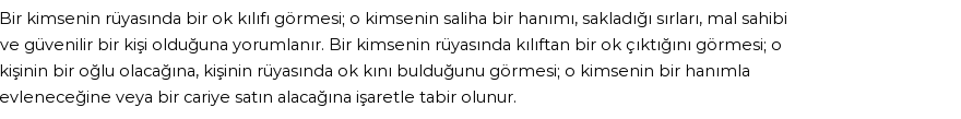 Diyanet'e Göre Rüyada Ok Kılıfı Görmek