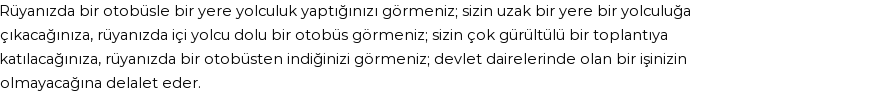 Diyanet'e Göre Rüyada Otobüs Görmek