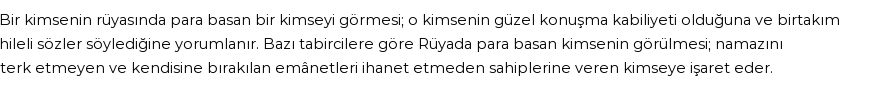 Diyanet'e Göre Rüyada Para Basan Görmek