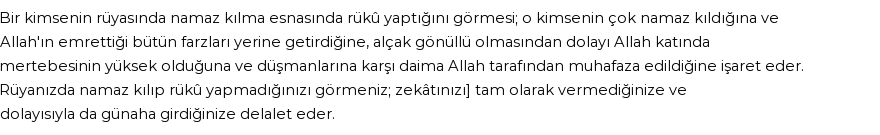 Diyanet'e Göre Rüyada Rüku Görmek