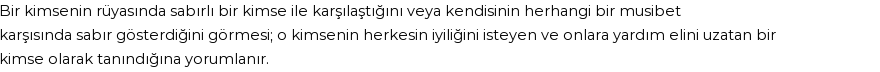 Diyanet'e Göre Rüyada Sabırlı Olmak Görmek