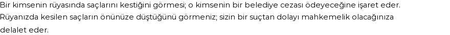 Diyanet'e Göre Rüyada Saç Kesmek Görmek