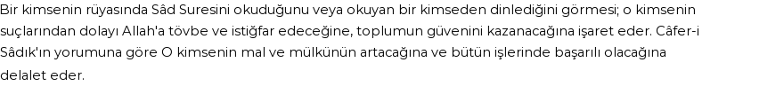 Diyanet'e Göre Rüyada Sad Suresi Görmek