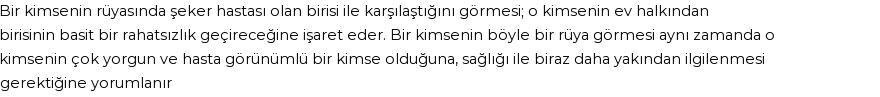 Diyanet'e Göre Rüyada Şeker Hastası Görmek