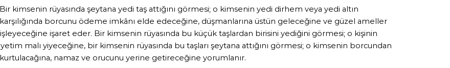 Diyanet'e Göre Rüyada Şeytana Atılan Taşlar Görmek