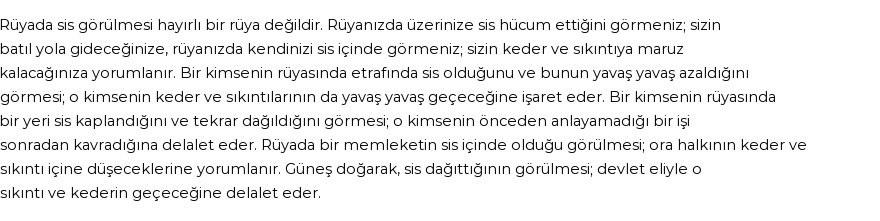 Diyanet'e Göre Rüyada Sis Görmek