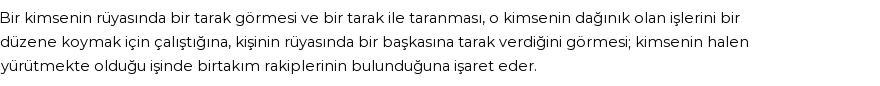 Diyanet'e Göre Rüyada Tarak Görmek