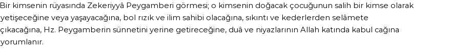 Diyanet'e Göre Rüyada Zekeriyya (a.s.) Görmek