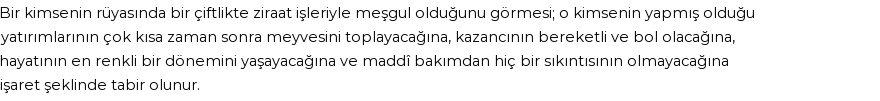 Diyanet'e Göre Rüyada Ziraat Görmek