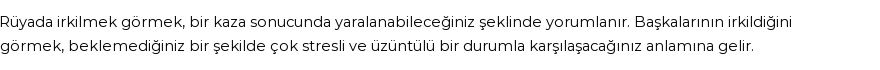 Guncel'e Göre Rüyada İrkilmek Görmek