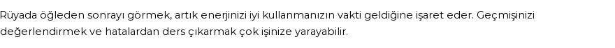 Guncel'e Göre Rüyada Öğleden Sonra Görmek