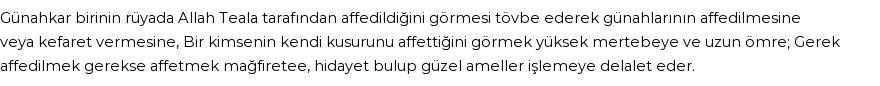 İhya'ya Göre Rüyada Affedilmek Görmek