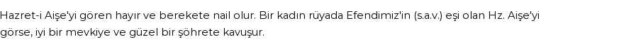 İhya'ya Göre Rüyada Aişe (r.a.) Görmek