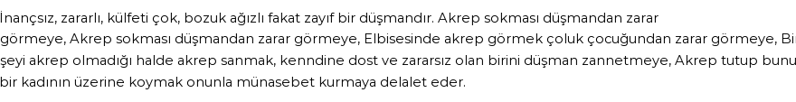 İhya'ya Göre Rüyada Akrep Görmek